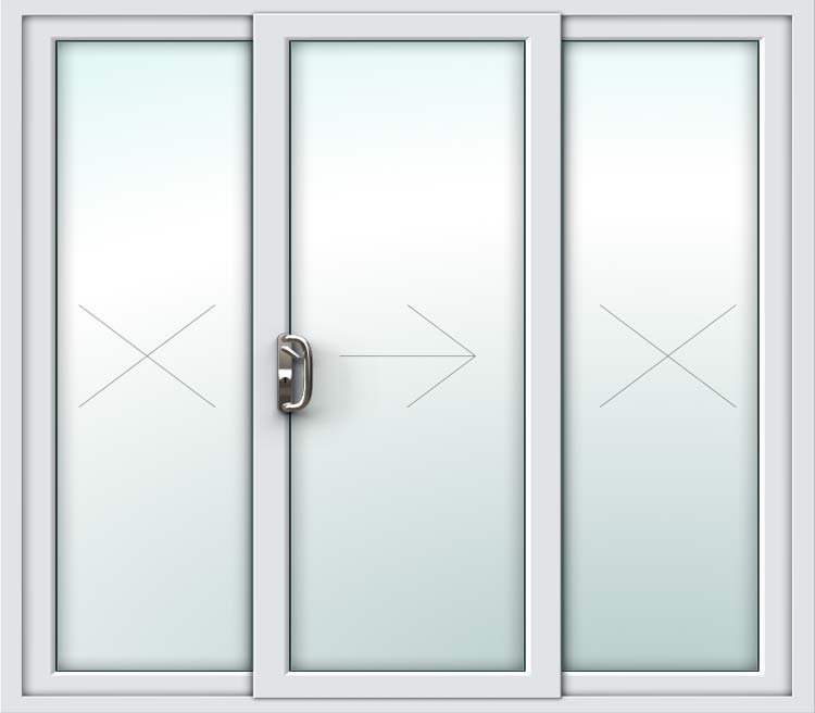 White uPVC Patio Door – 3 Pane Sliding Design