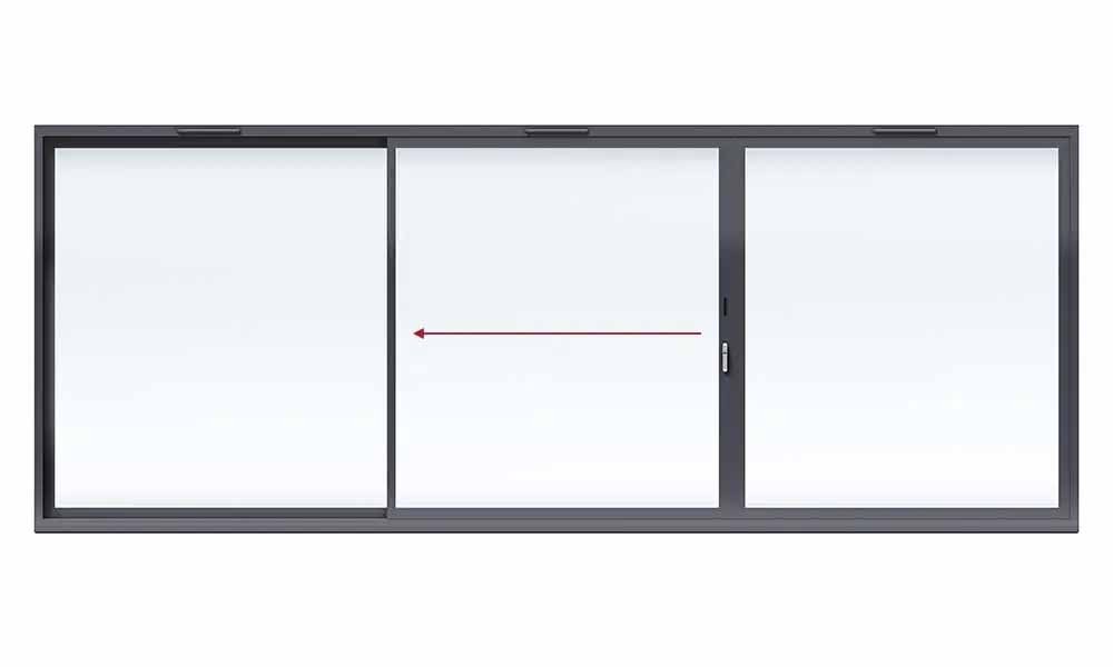 Aluminium 3-Panel Sliding Patio Door – Centre Sliding Left