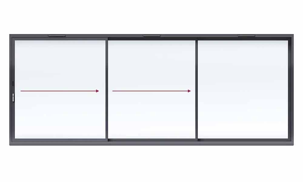 Aluminium 3-Panel Sliding Patio Door – Sliding Right