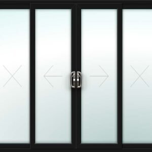 Black uPVC Patio Door – 4 Pane Sliding Design