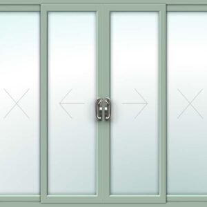 Chartwell Green uPVC Patio Door – 4 Pane Sliding Design
