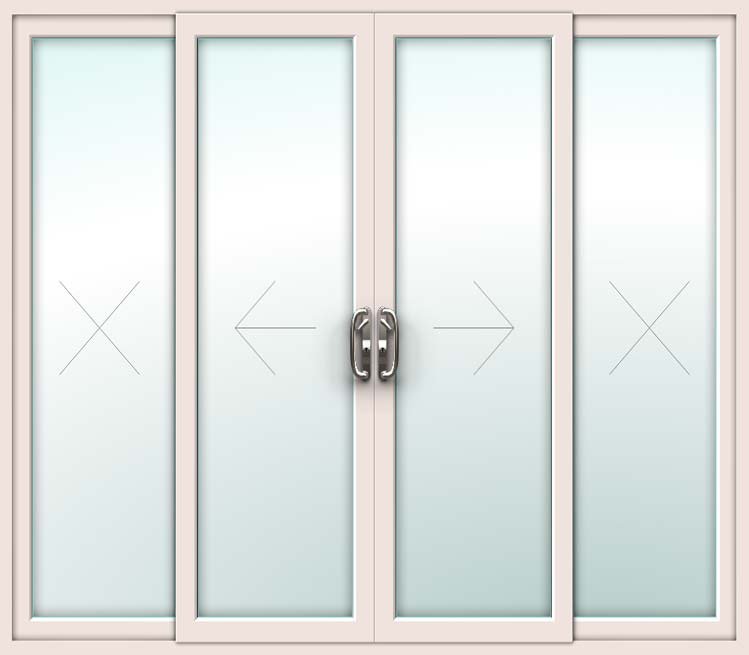 Cream uPVC Patio Door – 4 Pane Sliding Design