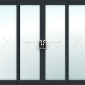 Grey uPVC Patio Door – 4 Pane Sliding Design