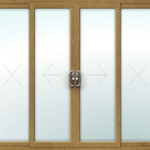 Irish Oak uPVC Patio Door – 4 Pane Sliding Design