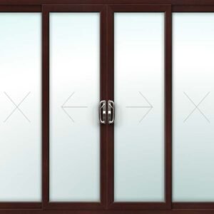 Rosewood uPVC Patio Door – 4 Pane Sliding Design