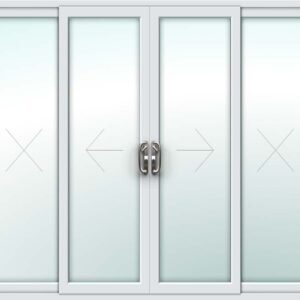 White uPVC Patio Door – 4 Pane Sliding Design