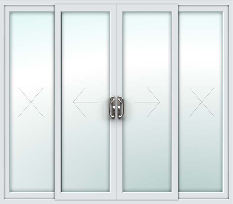 White uPVC Patio Door – 4 Pane Sliding Design