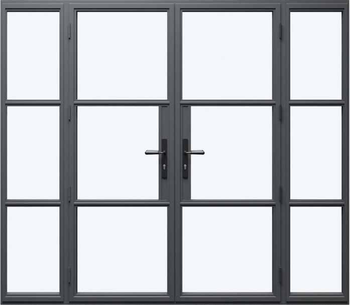 Heritage Aluminium French Doors - with Side Panels (Left & Right)
