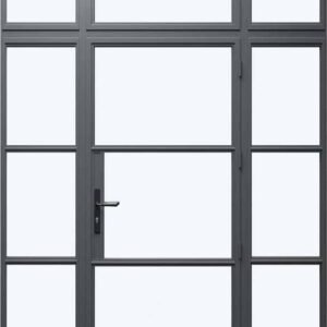 Heritage Aluminium Single Door - with Side Panels (Left & Right) & Top Light