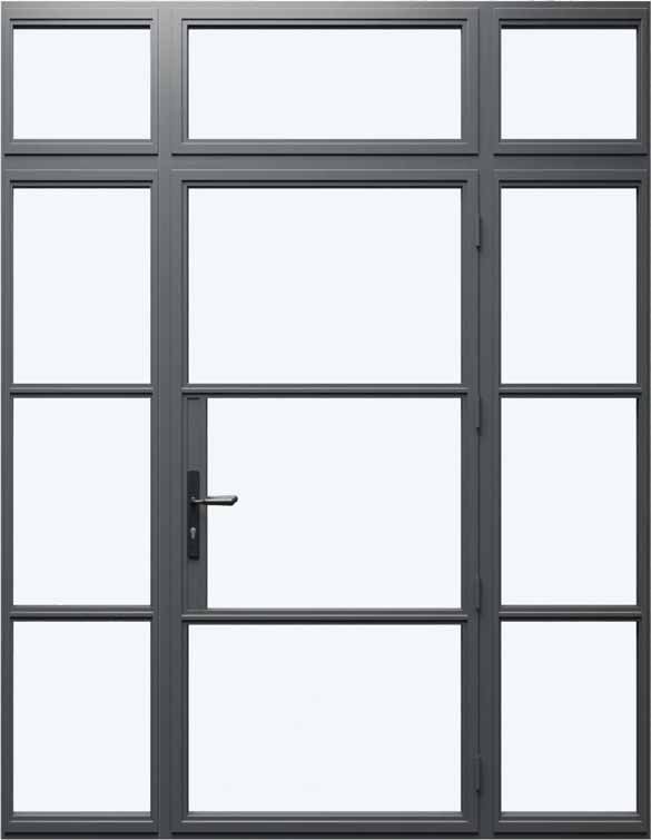 Heritage Aluminium Single Door - with Side Panels (Left & Right) & Top Light