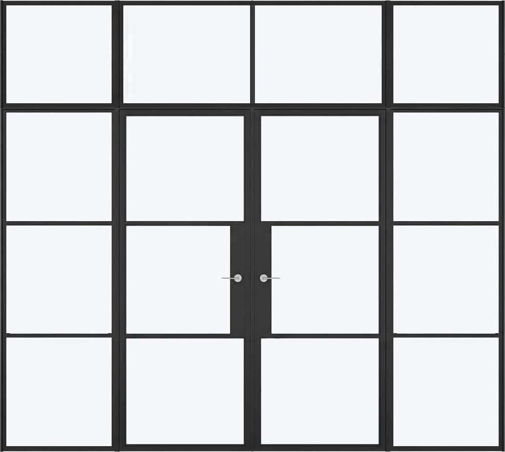 Aluminium French Glazed Internal Doors - with Side Panels & Top Light