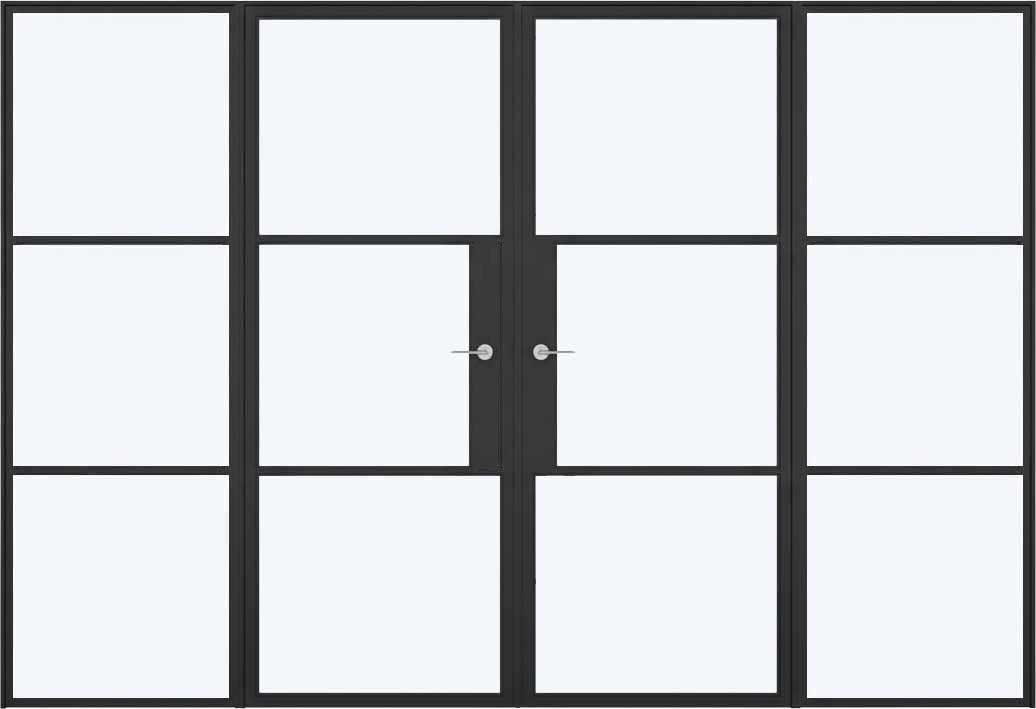 Aluminium French Glazed Internal Doors - with Side Panels