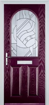 Purple Violet - Crystal Bohemia 2 Panel 1 Arch Composite Front Door