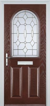 Darkwood - Crystal Bohemia 2 Panel 1 Arch Composite Front Door
