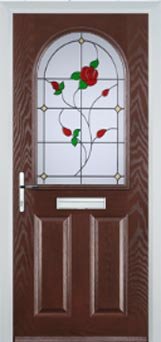 Darkwood - Crystal Bohemia 2 Panel 1 Arch Composite Front Door