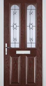 Darkwood 2 Panel 2 Arch Crystal Bohemia Composite Front Door
