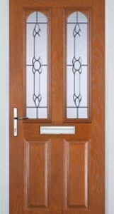 Oak 2 Panel 2 Arch Crystal Bohemia Composite Front Door