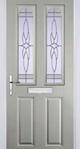 Agate Grey 2 Panel 2 Arch Crystal Harmony Composite Front Door