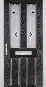 Black Brown 2 Panel 2 Arch Murano Composite Front Door