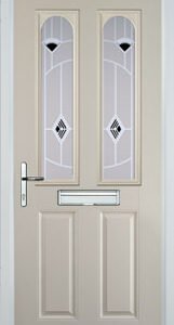 Cream 2 Panel 2 Arch Murano Composite Front Door