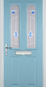 Duck Egg Blue 2 Panel 2 Arch Murano Composite Front Door