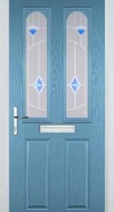 Pastel Blue 2 Panel 2 Arch Murano Composite Front Door