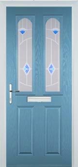 Pastel Blue 2 Panel 2 Arch Murano Composite Front Door