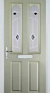 Pebble Grey 2 Panel 2 Arch Murano Composite Front Door