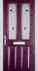 Purple Violet 2 Panel 2 Arch Murano Composite Front Door