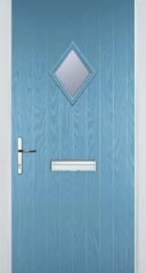 Pastel Blue Diamond Composite Front Door