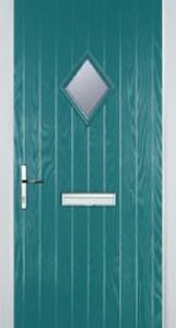 Turquoise Blue Diamond Composite Front Door