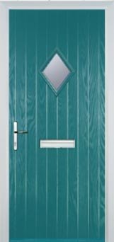 Turquoise Blue Diamond Composite Front Door
