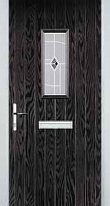 Black Brown 1 Square Murano Composite Front Door