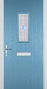 Pastel Blue 1 Square Murano Composite Front Door