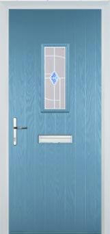 Pastel Blue 1 Square Murano Composite Front Door