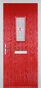 Poppy Red 1 Square Murano Composite Front Door