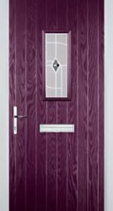 Purple Violet 1 Square Murano Composite Front Door