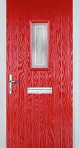 Poppy Red 1 Square Staxton Composite Front Door