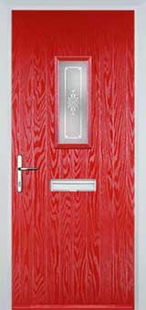Poppy Red 1 Square Staxton Composite Front Door