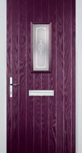 Purple Violet 1 Square Staxton Composite Front Door