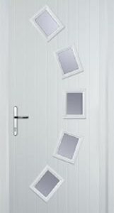 White 5 Square Curved Glazed Composite Back Door