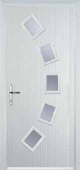 White 5 Square Curved Glazed Composite Back Door