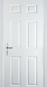 White 6 Panel Composite Back Door