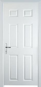 White 6 Panel Composite Back Door