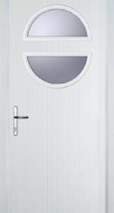 White Circle Glazed Composite Back Door