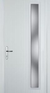 White Cottage Long Offset Glazed Composite Back Door