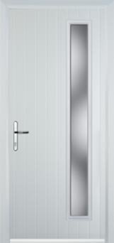 White Cottage Long Offset Glazed Composite Back Door