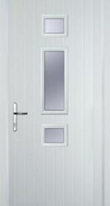 White Mid 3 Square Glazed Composite Back Door