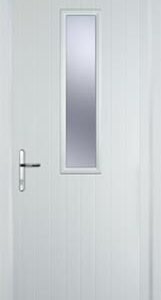 White Mid Square Centre Glazed Composite Back Door