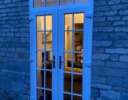 uPVC French doors with top light